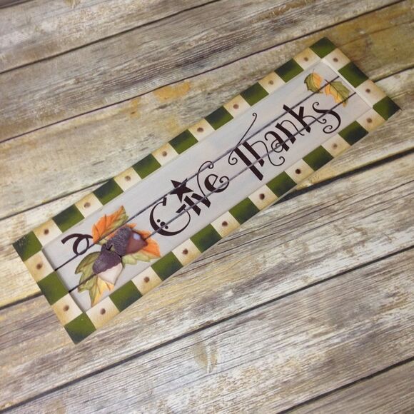 Sign Give Thanks Wooden Sign - Picture 3 of 11